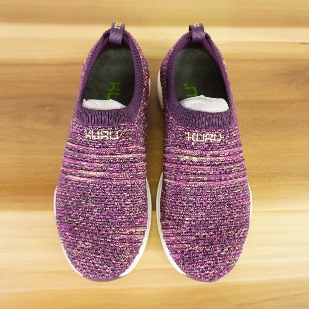 KURU Stride Slip On Sneakers Womens 7.5 Plum Purple Confetti Orthopedic Shoes